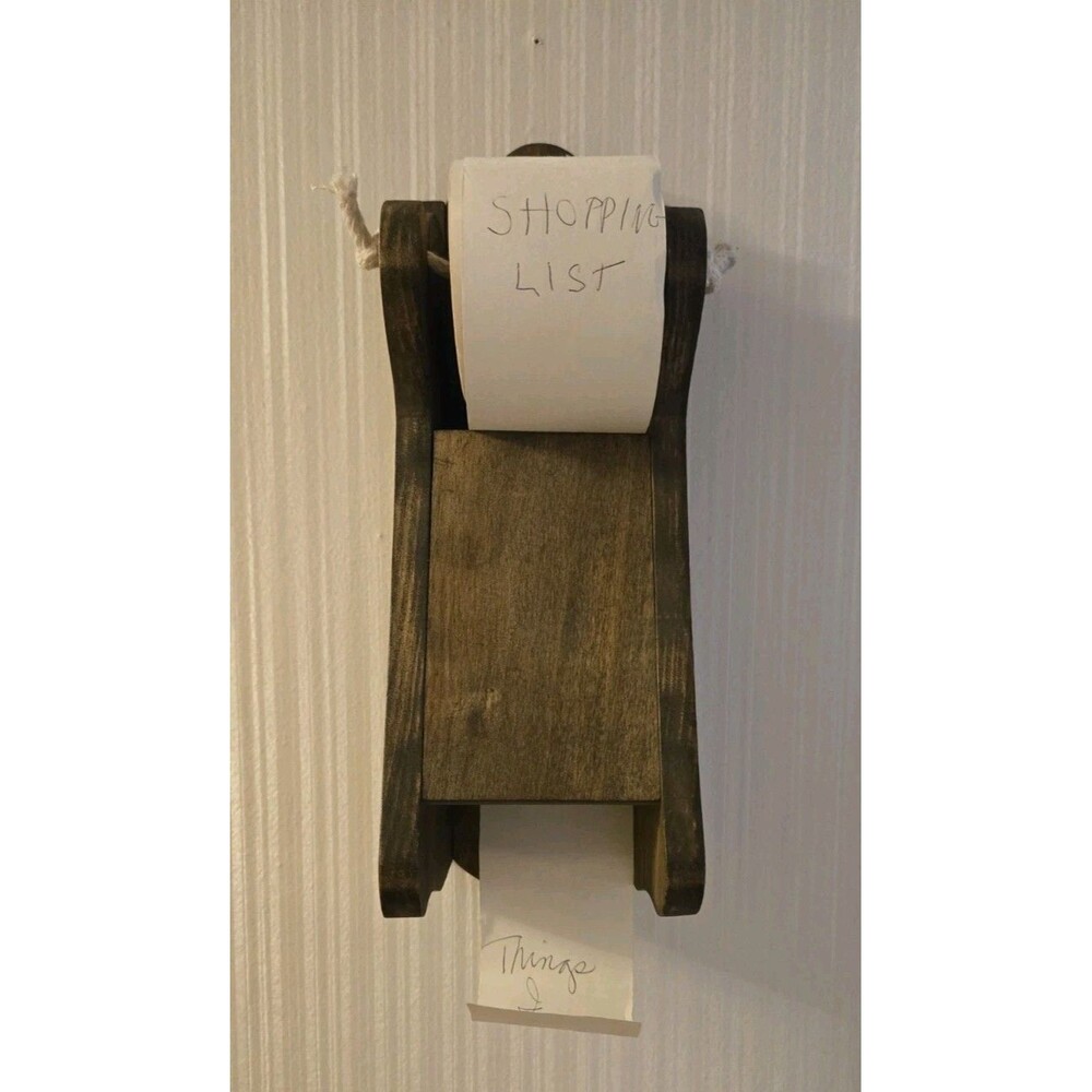 Vintage wooden wall-mounted paper roll holder